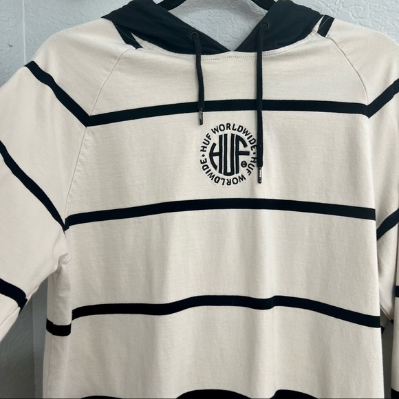 Huf black and white hooded long sleeve size large - Picture 5 of 11